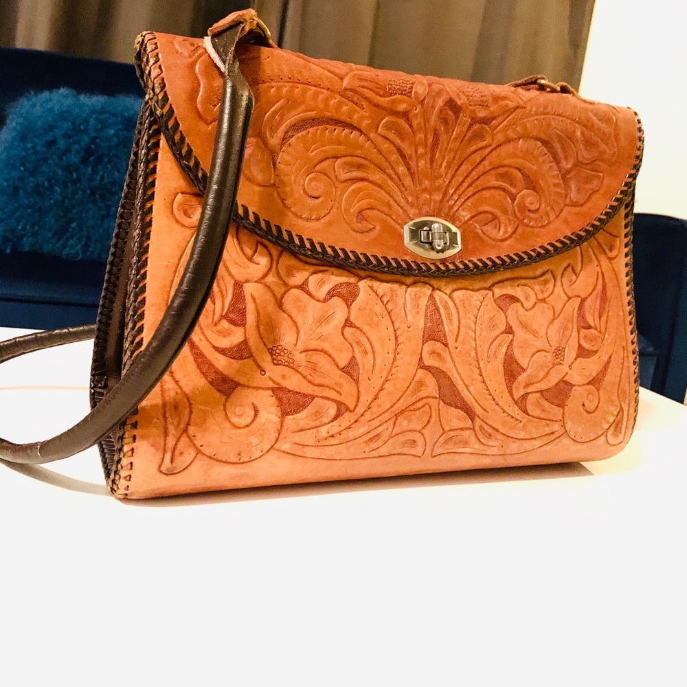 Genuine Embossed Leather Crossbody Bag